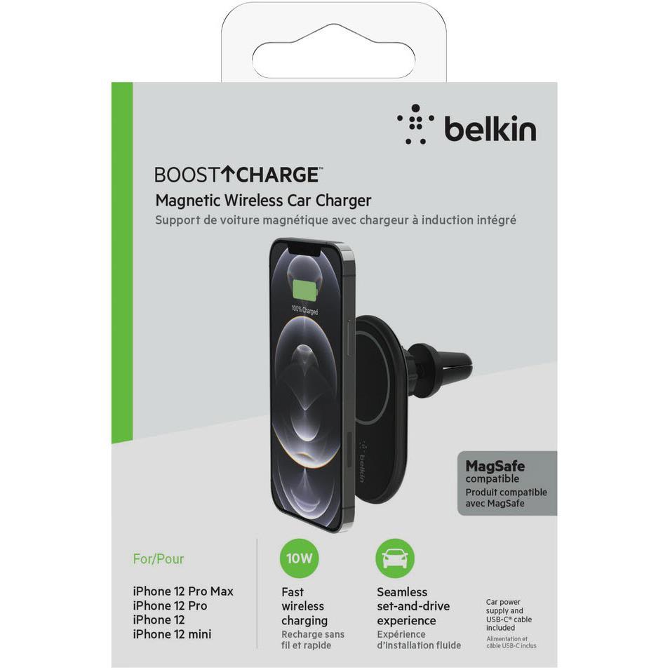 Belkin BoostUp Magnetic Wireless Car Charger for iPhone 14/13/12 - Marknet Technology