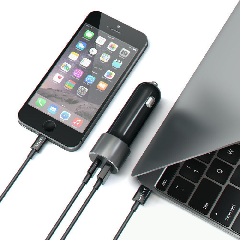 Satechi 72W USB-C and USB-A Car Chager - Space Grey - Marknet Technology