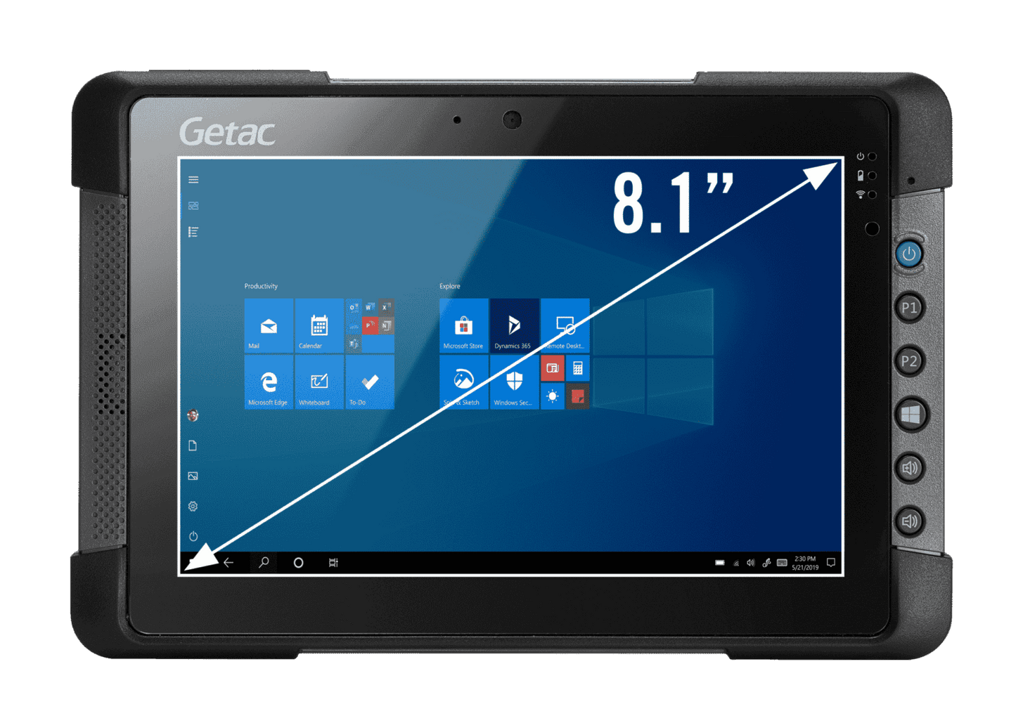 Getac T800G2 8.1" Fully Rugged Tablet Intel Atom x7-Z8750, 8GB , 128GB eMMC, Win 10 Pro - Marknet Technology