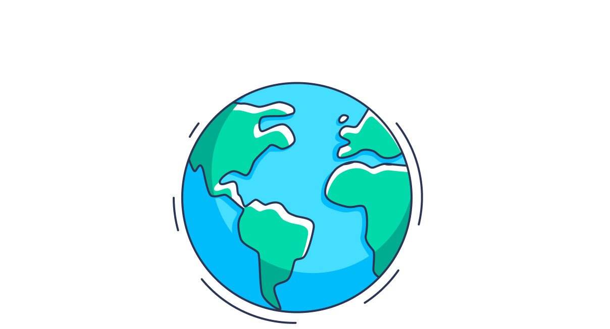 Marknet logo and illustration of the world