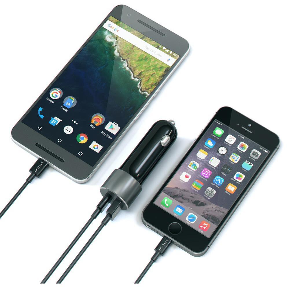 Satechi 72W USB-C and USB-A Car Chager - Space Grey - Marknet Technology
