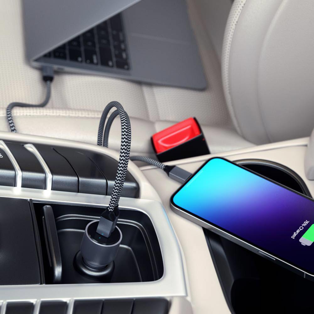 Satechi 40W Dual Port USB-C Car Charger (Space Grey) - Marknet Technology